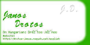 janos drotos business card